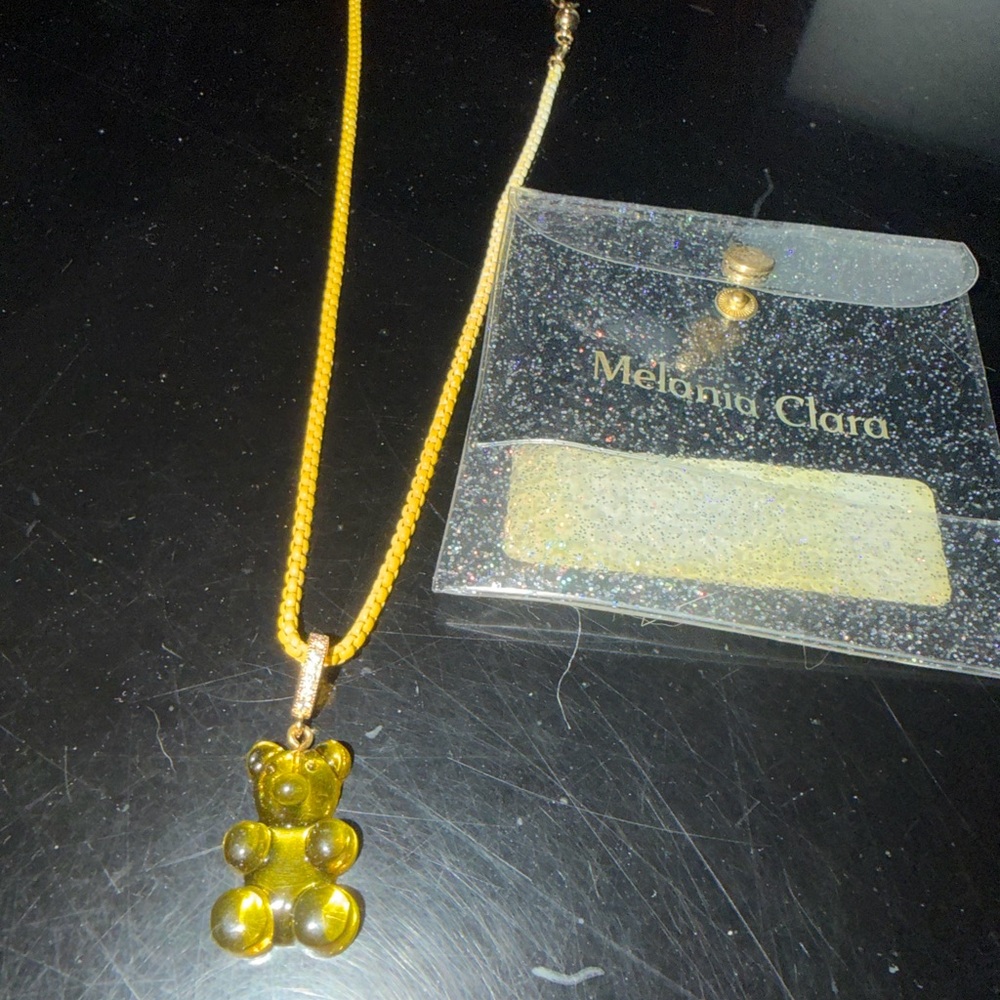 Yellow Gummy Bear Pendant Necklace